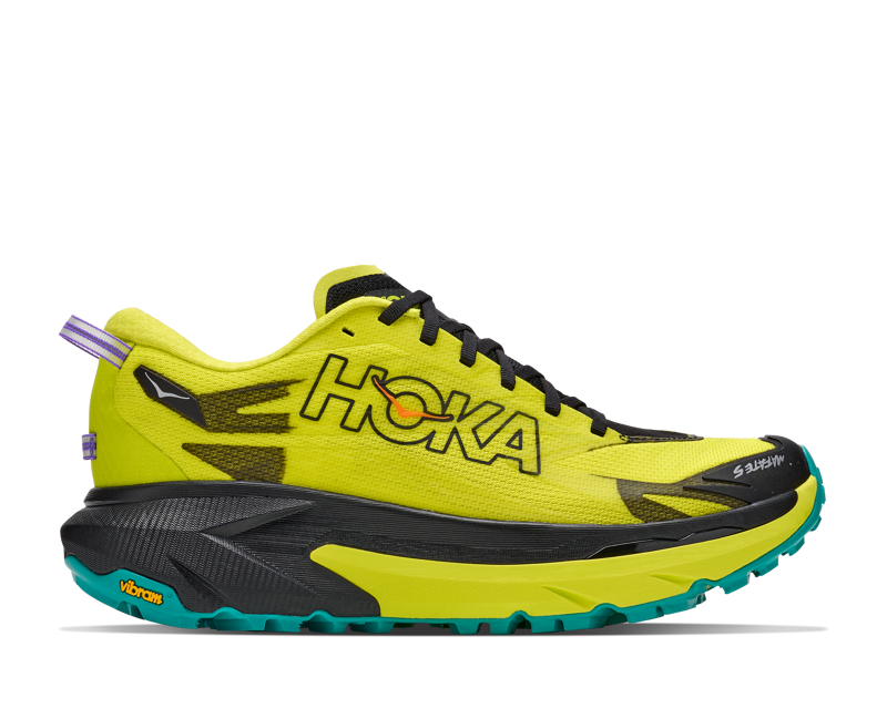 Hoka Mafate 5 Trail Running Shoes Mens in Black/Hoka Citrus