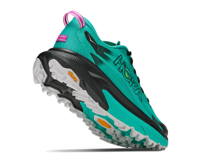 Hoka Mafate 5 Trail Running Shoes Womens in Black/Electric Aqua-2