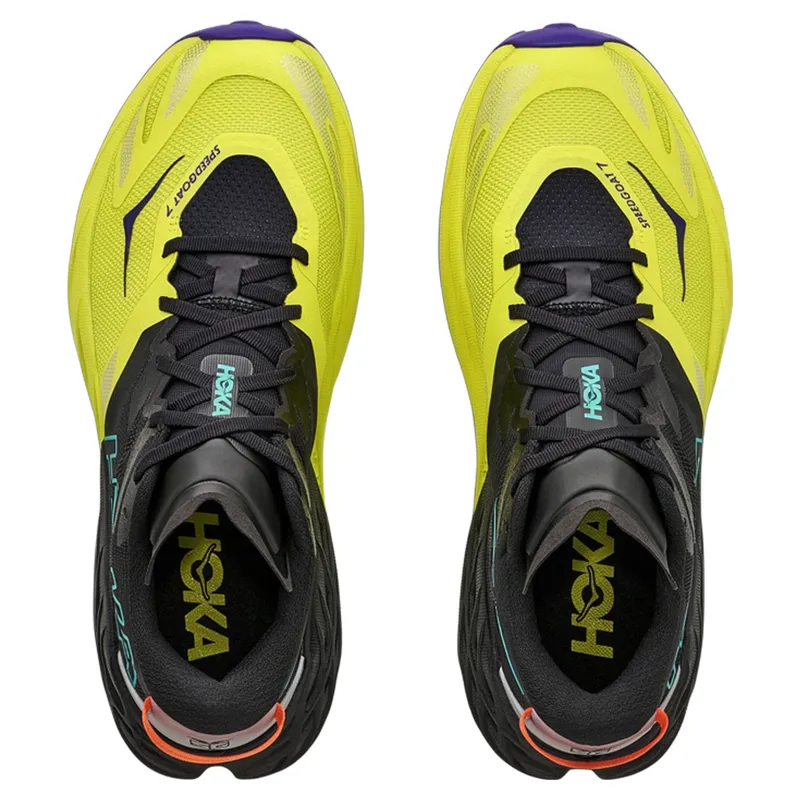 Hoka Speedgoat 7 Men's Trail Running Shoes in Black/Hoka Citrus-7