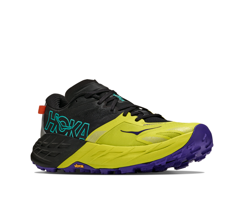 Hoka Speedgoat 7 Men's Trail Running Shoes in Black/Hoka Citrus-5