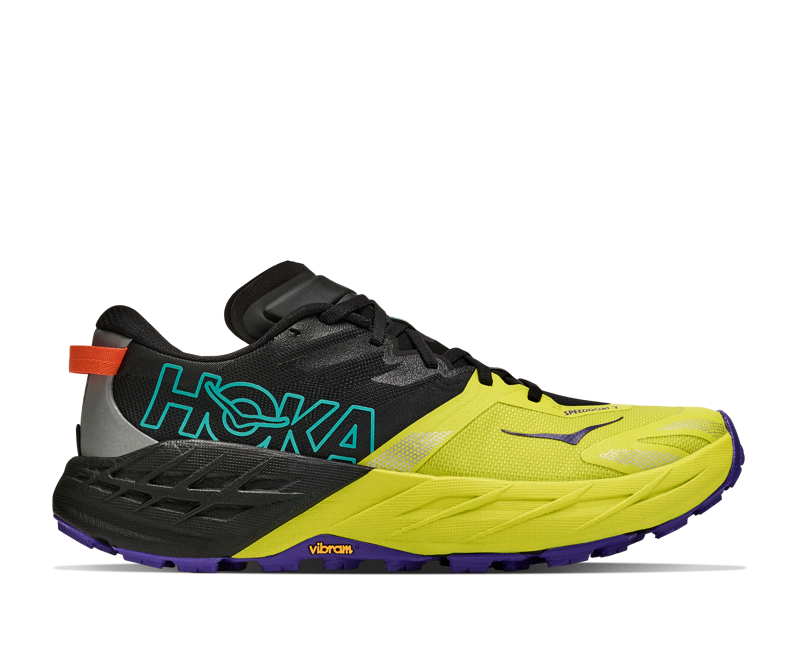 Hoka Speedgoat 7 Men's Trail Running Shoes in Black/Hoka Citrus