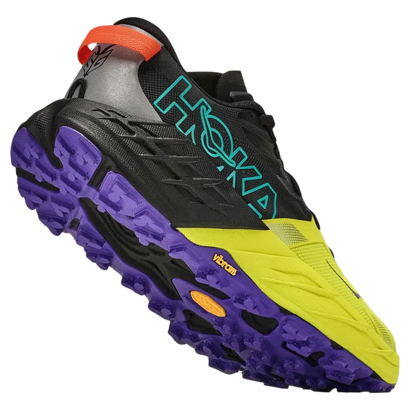 Hoka Speedgoat 7 Men's Trail Running Shoes in Black/Hoka Citrus-2