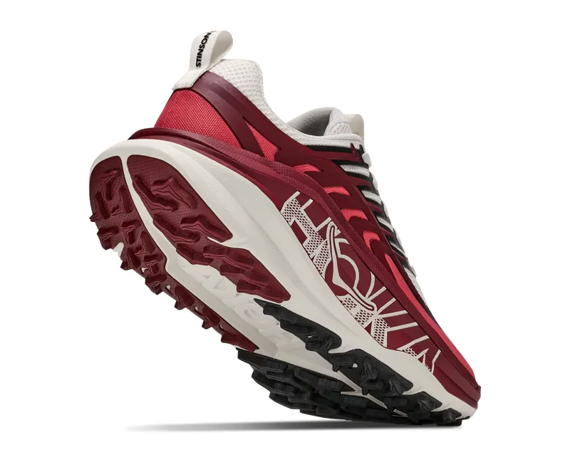 Hoka Stinson 8 Running Shoes Womens in Alabaster/Varsity Burgundy-2