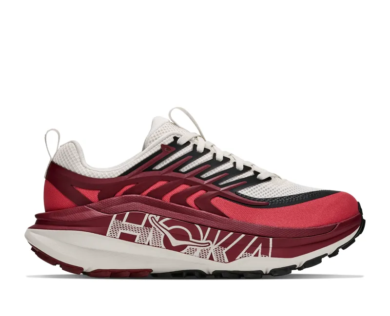 Hoka Stinson 8 Running Shoes Womens in Alabaster/Varsity Burgundy