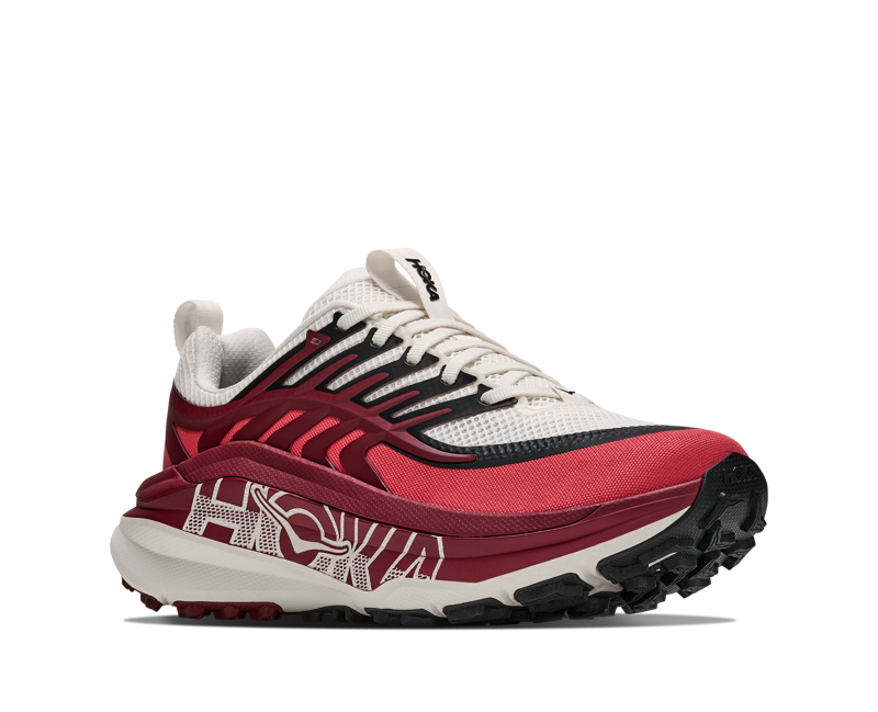 Hoka Stinson 8 Running Shoes Womens in Alabaster/Varsity Burgundy-5