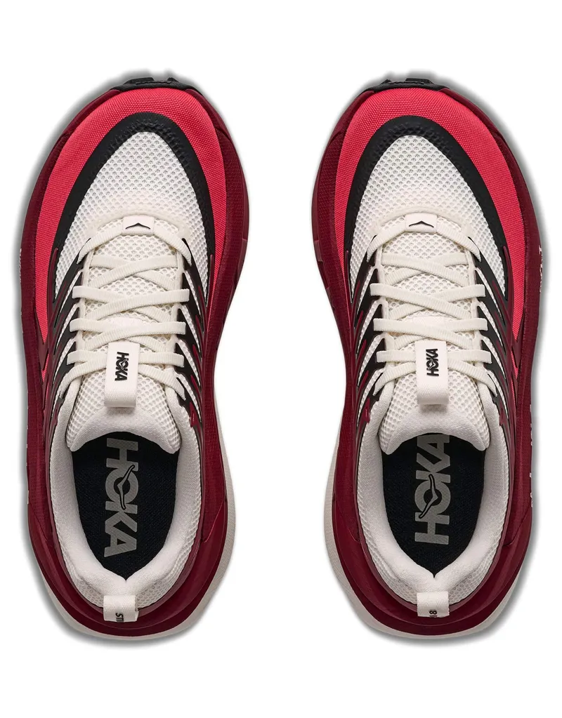 Hoka Stinson 8 Running Shoes Womens in Alabaster/Varsity Burgundy-7
