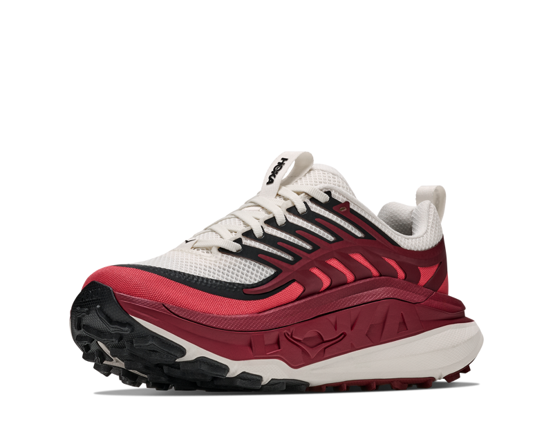 Hoka Stinson 8 Running Shoes Womens in Alabaster/Varsity Burgundy-4