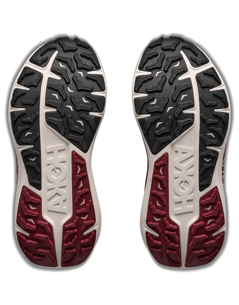 Hoka Stinson 8 Running Shoes Womens in Alabaster/Varsity Burgundy-1