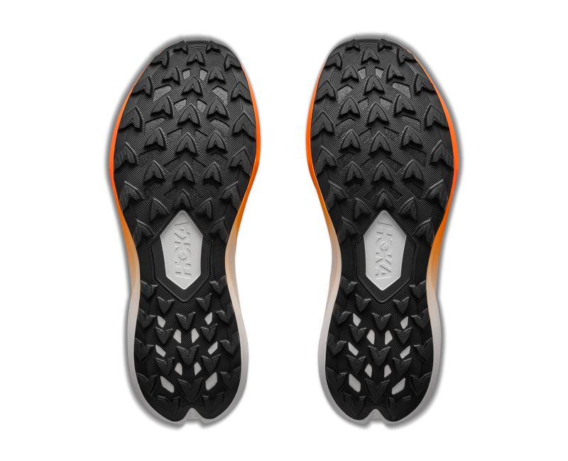 Hoka Zinal 3 Trail Running Shoes Mens in Frost/Neon Tangerine-1