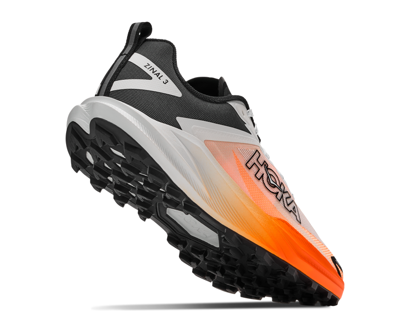 Hoka Zinal 3 Trail Running Shoes Mens in Frost/Neon Tangerine-2