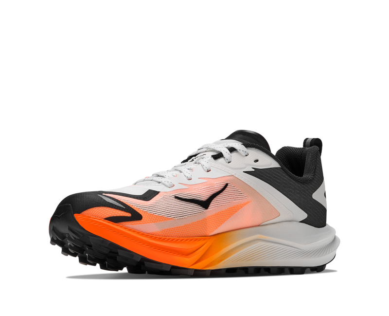 Hoka Zinal 3 Trail Running Shoes Womens in Frost/Neon Tangerine-4