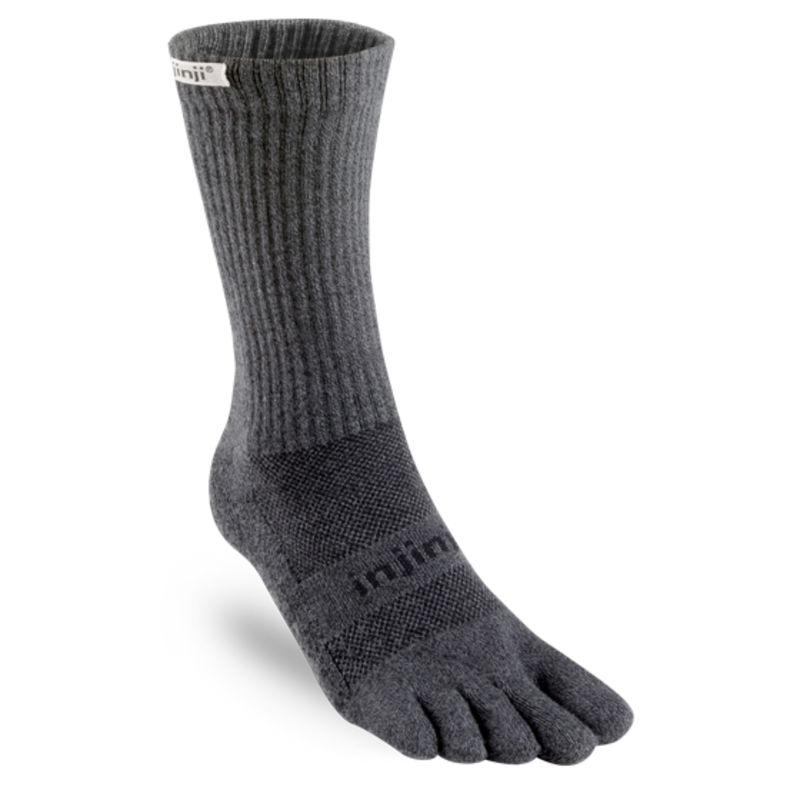Injinji Trail Midweight Crew Coolmax Unisex in Granite
