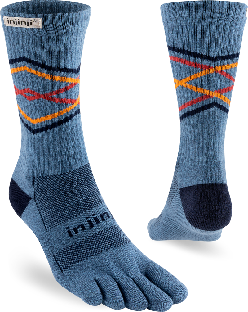 Injinji Trail Midweight Crew Coolmax Unisex in Lake-1