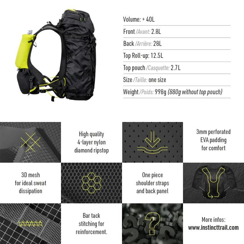 Instinct Alpi 40 Trail Running Pack with 2 x 600ml Pack-5
