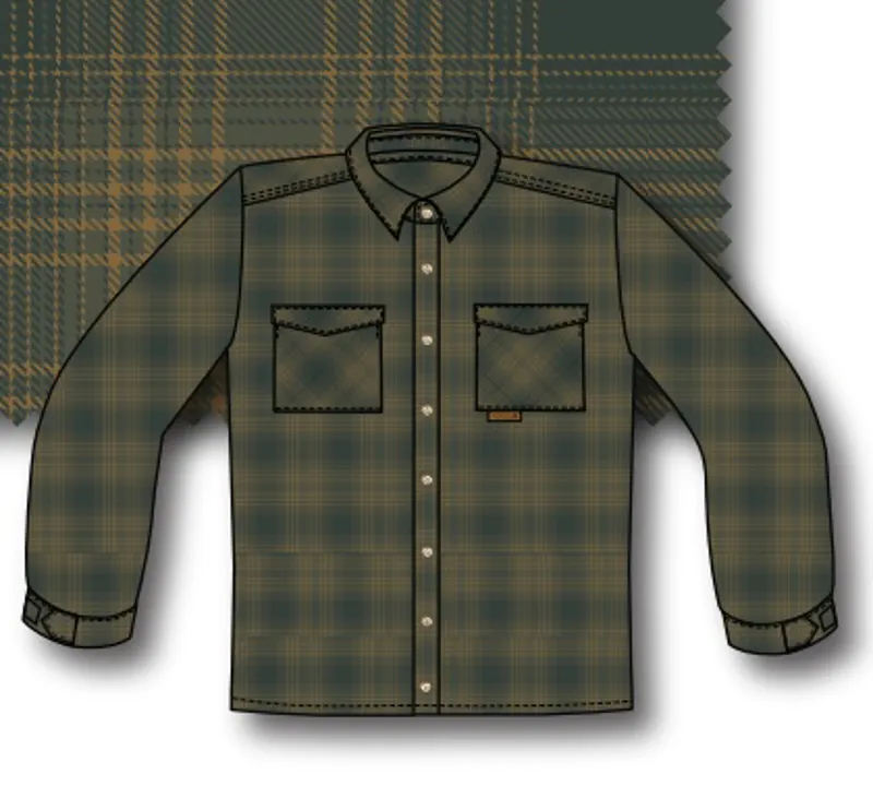 Paramo Katla Shirt Mens in Moss Plaid Check