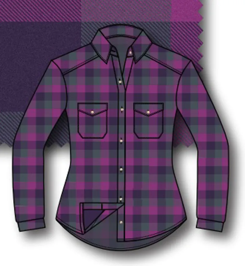 Paramo Katla Shirt Womens in Foxglove Gingham Check