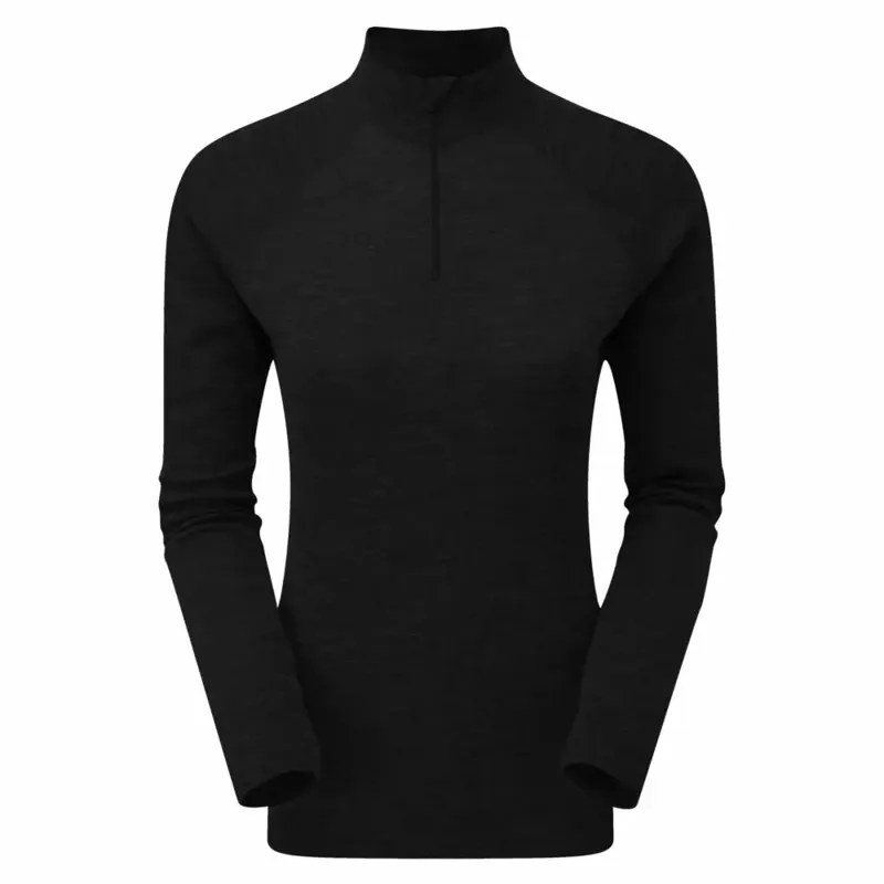 Keela Merino Long Sleeve Zip Neck Top Womens in Black
