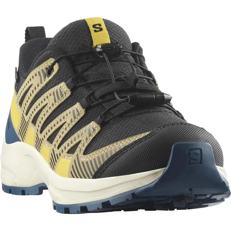 Salomon XA Pro V8 Waterproof Kids in Black/Gray Green/Powder Giallo-3