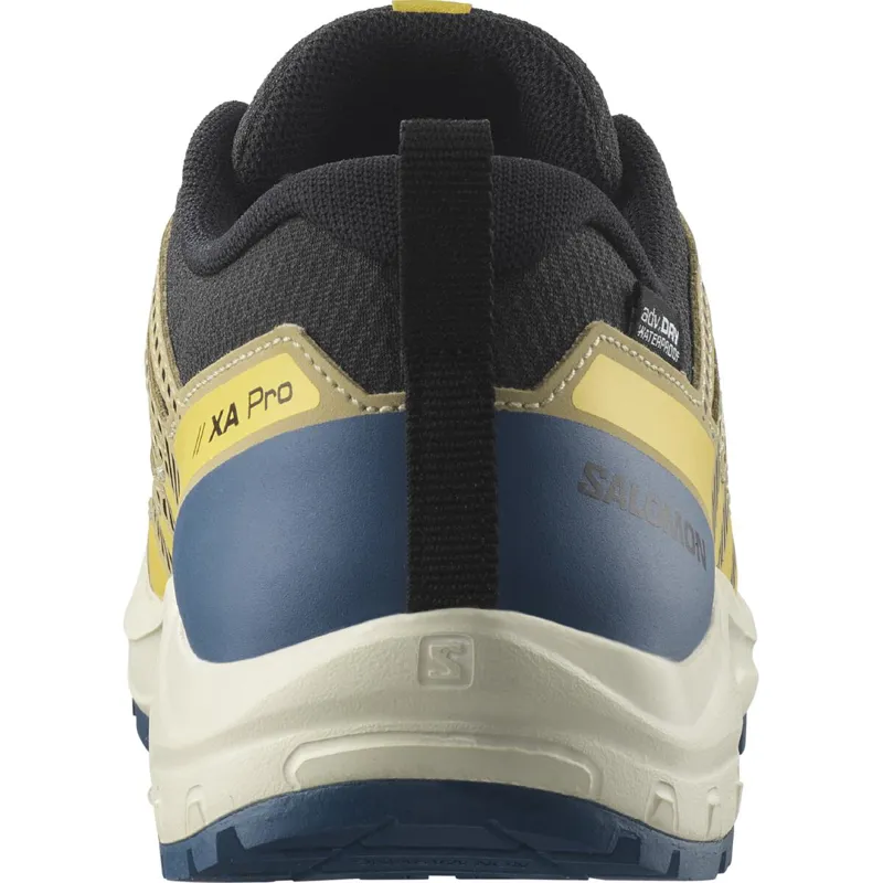 Salomon XA Pro V8 Waterproof Kids in Black/Gray Green/Powder Giallo-4