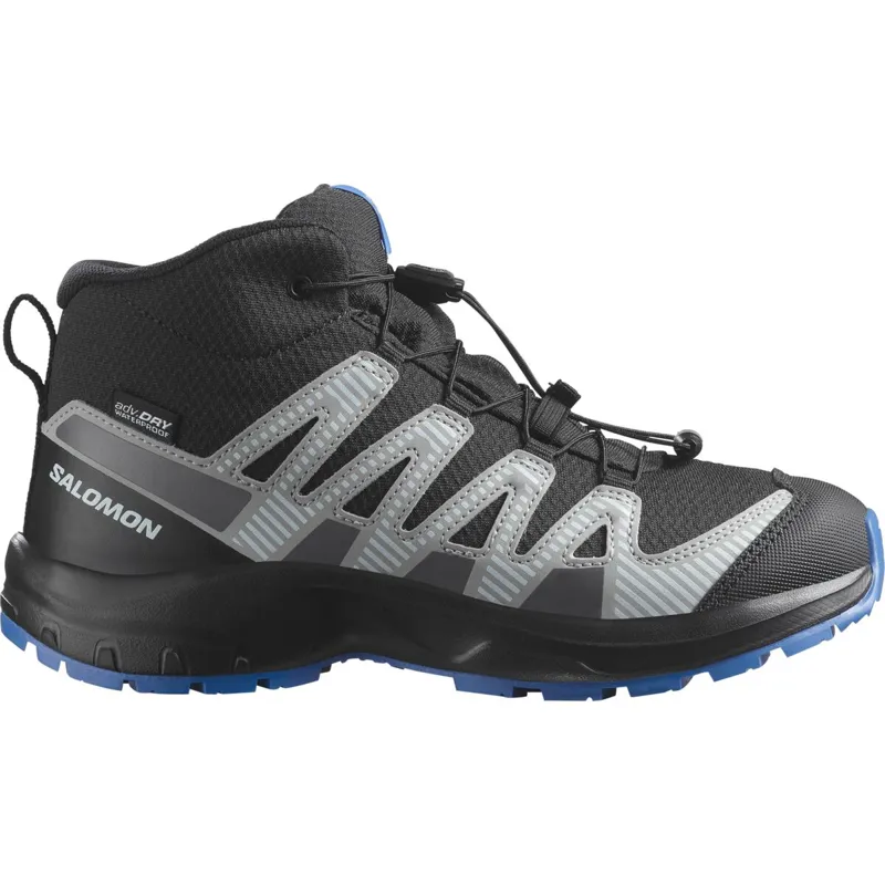 Salomon XA Pro V8 Mid Waterproof Kids in Black/Monument/French Blue