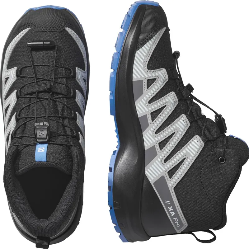 Salomon XA Pro V8 Mid Waterproof Kids in Black/Monument/French Blue-5