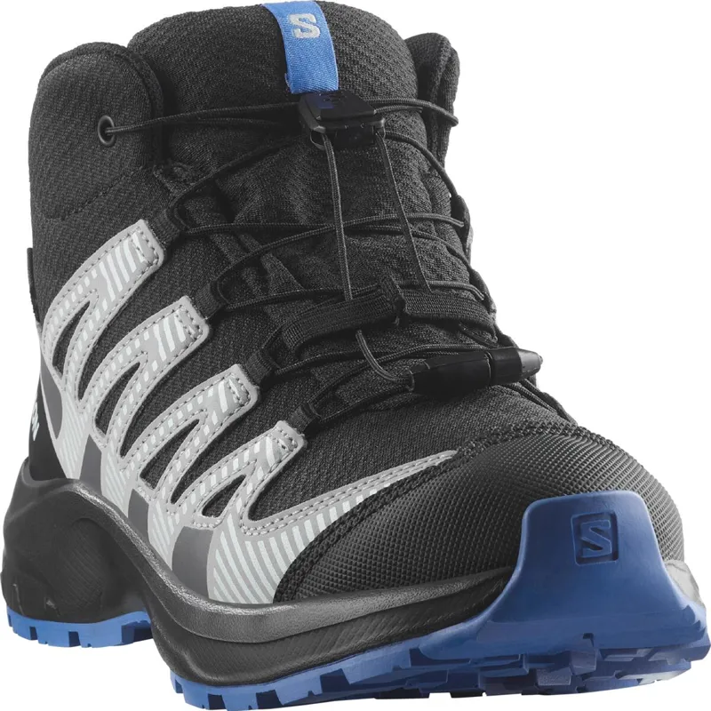 Salomon XA Pro V8 Mid Waterproof Kids in Black/Monument/French Blue-3