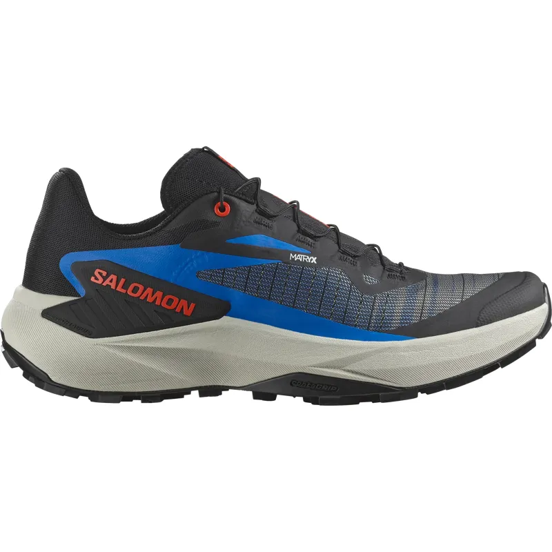 Salomon Genesis Trail Running Shoes Mens in Black/French Blue/Cherry