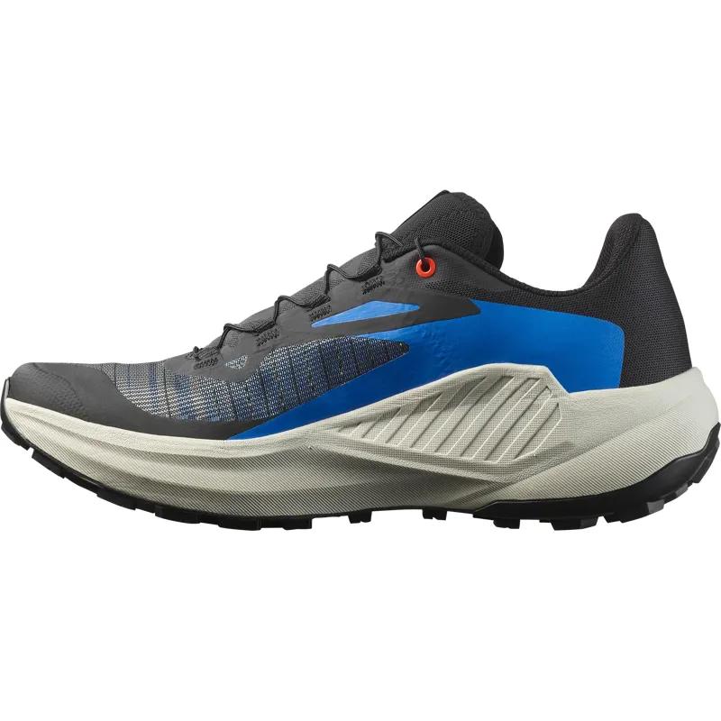 Salomon Genesis Trail Running Shoes Mens in Black/French Blue/Cherry-2