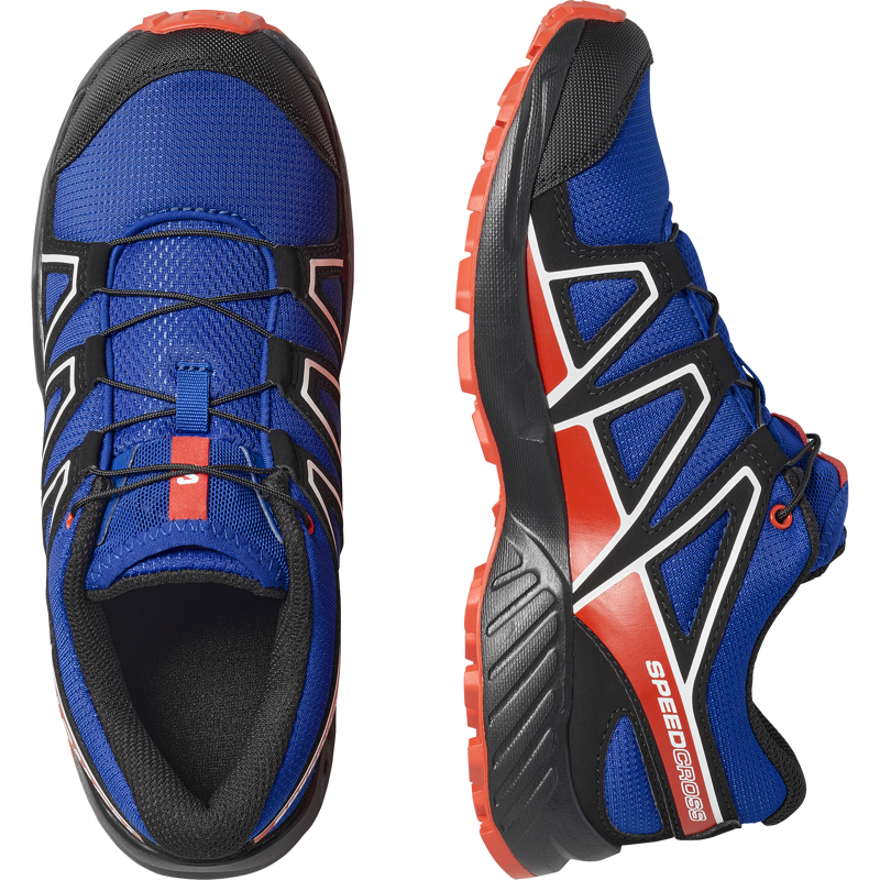 Salomon Speedcross Kids in Surf The Web/Fiery Red/Black-4