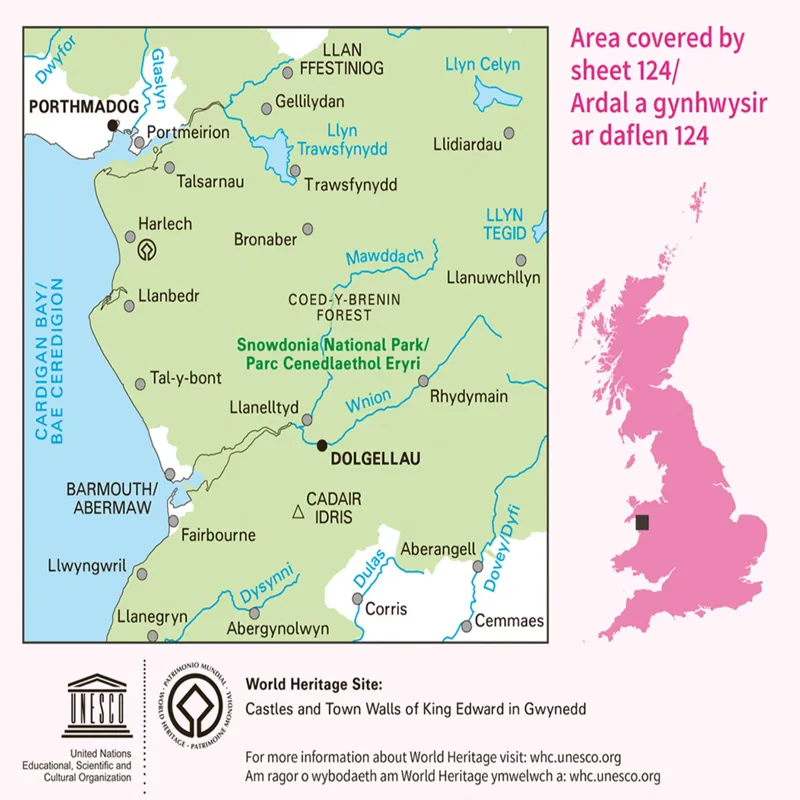 OS Landranger Map 124 Porthmadog and Dolgellau-2