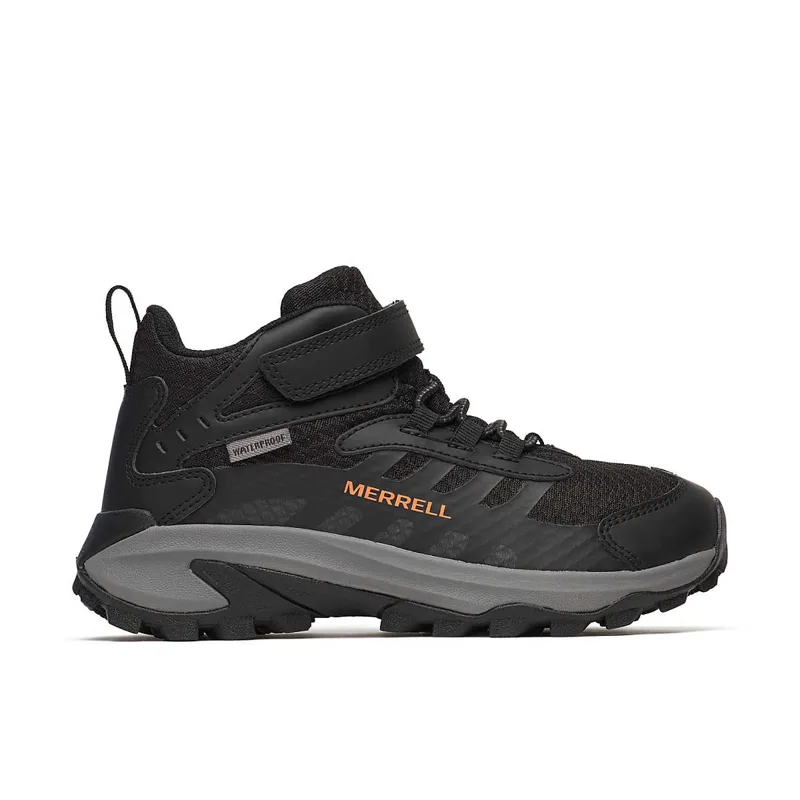 Merrell Big Kids Moab Speed 2 Mid AC Waterproof in Black/Orange