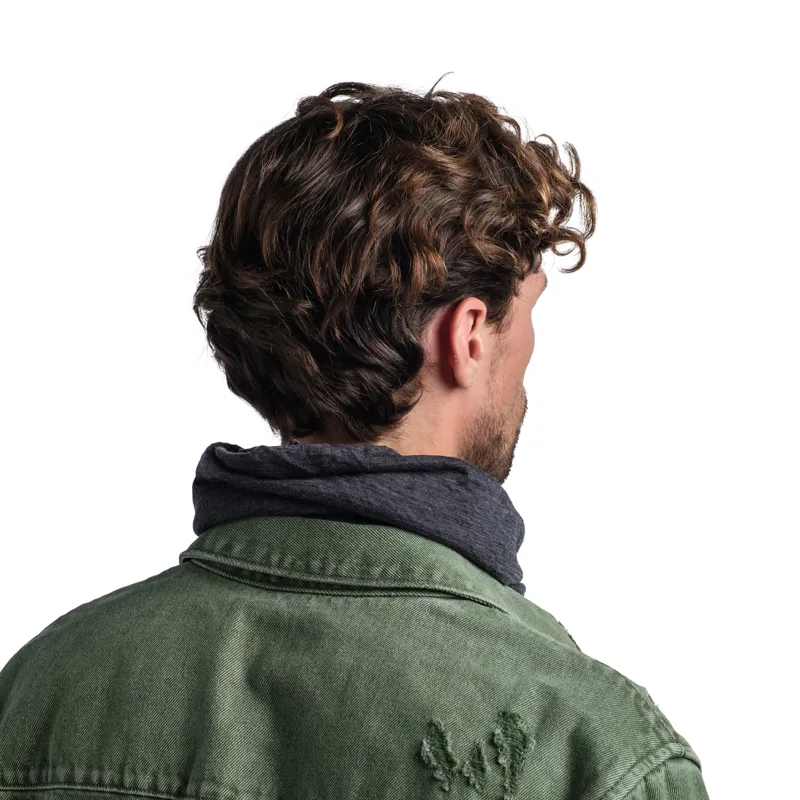 Buff Lightweight Merino Wool Multifunctional Headwear in Solid Grey-4