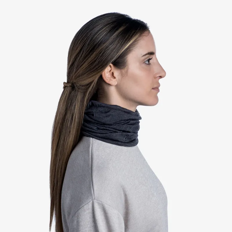 Buff Lightweight Merino Wool Multifunctional Headwear in Solid Grey-5
