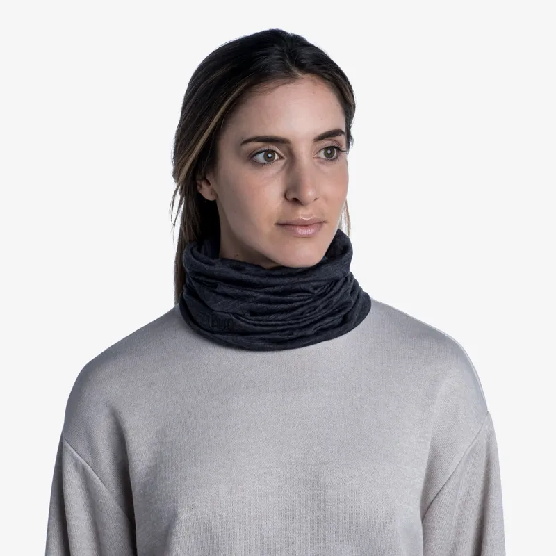 Buff Lightweight Merino Wool Multifunctional Headwear in Solid Grey-2
