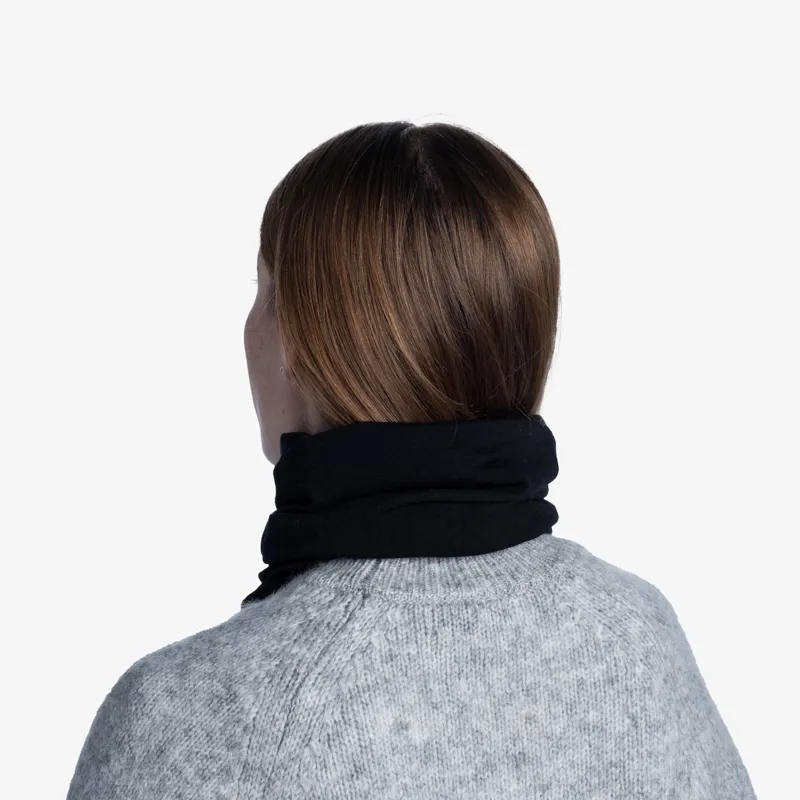Buff Midweight Merino Wool Multifunctional in Solid Black-4