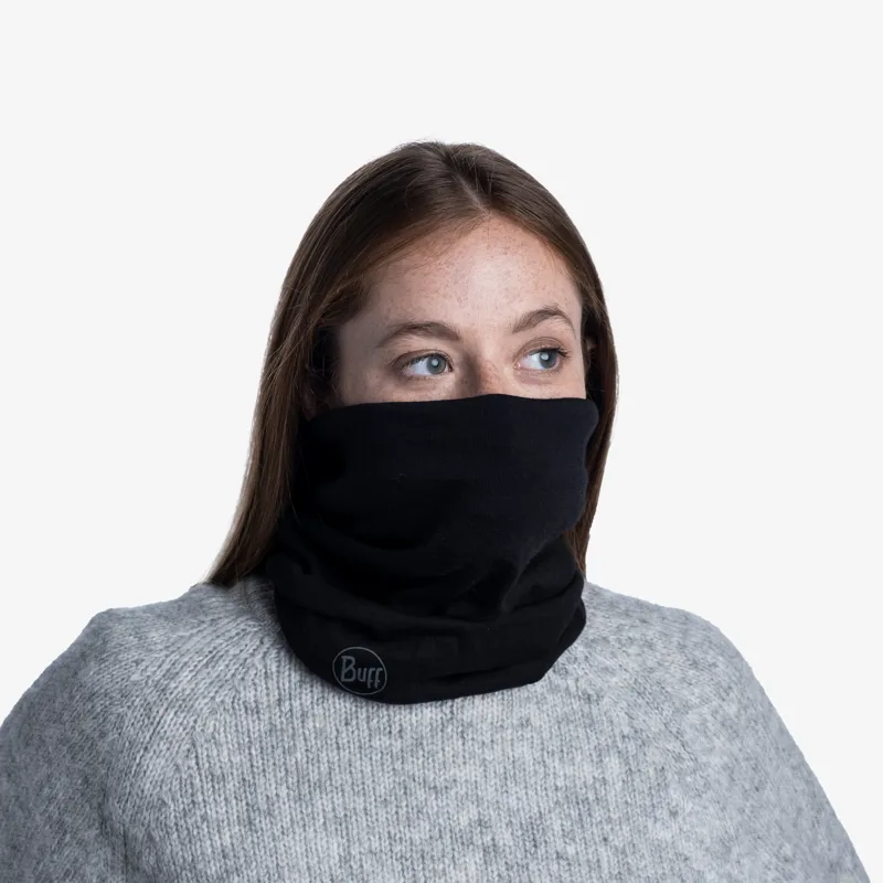 Buff Midweight Merino Wool Multifunctional in Solid Black-5