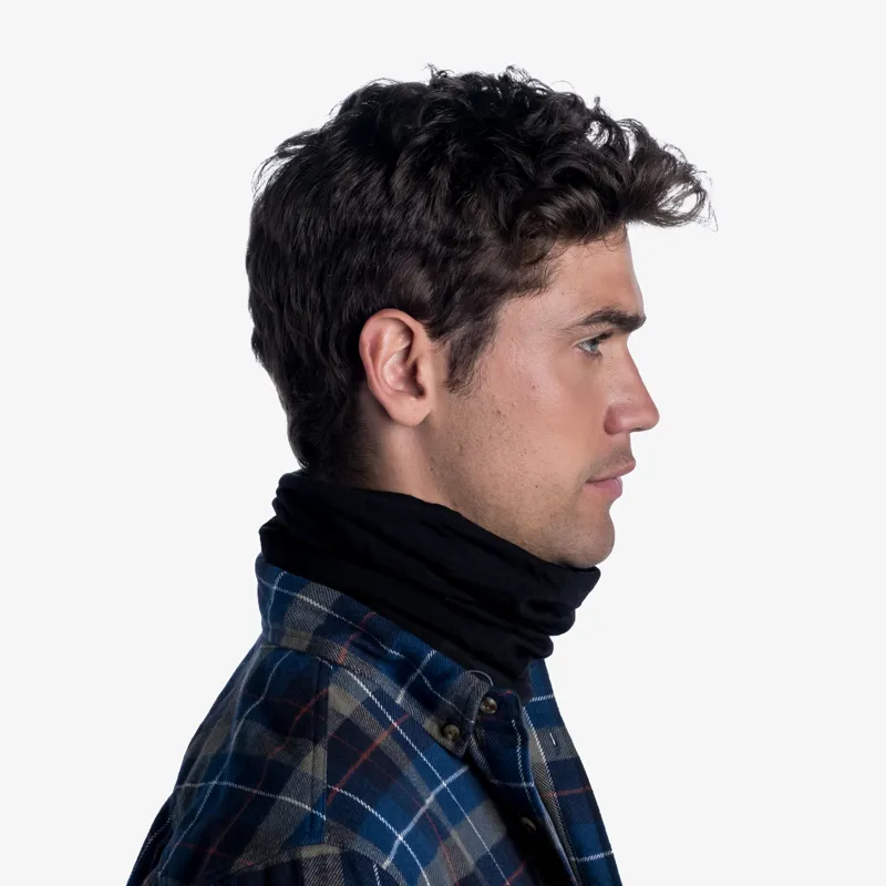 Buff Midweight Merino Wool Multifunctional in Solid Black-7