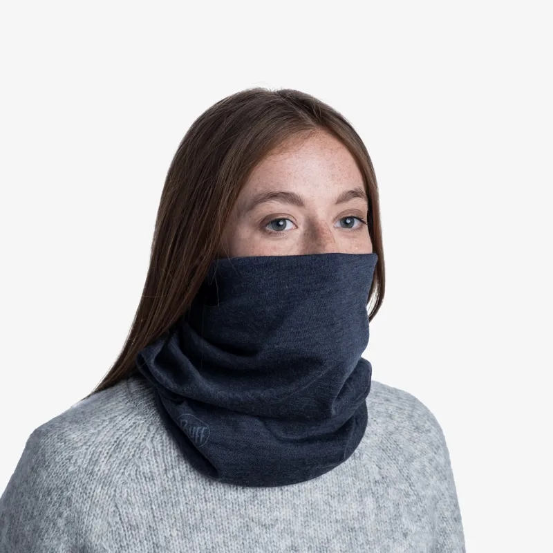 Buff Merino Lightweight Neckwear in Solid Denim-2
