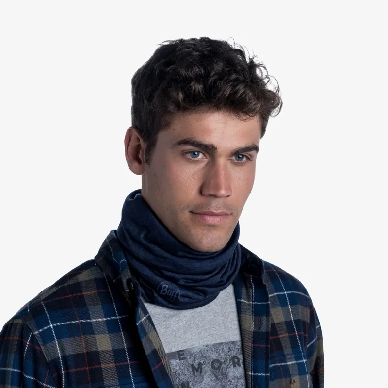 Buff Merino Lightweight Neckwear in Solid Denim-3