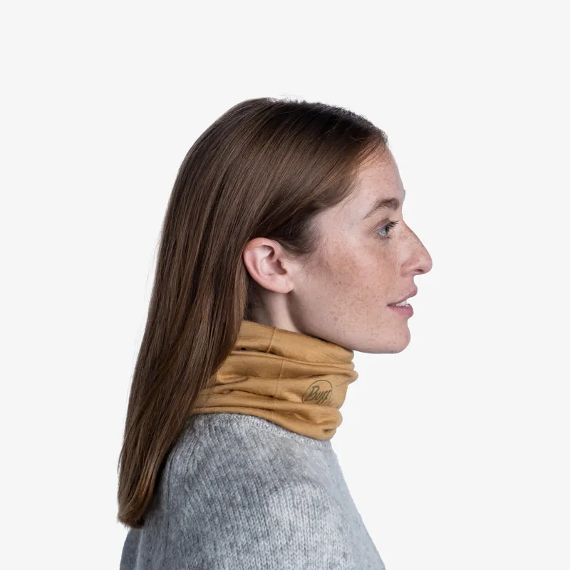 Buff Merino Lightweight Neckwear in Solid Mustard-3