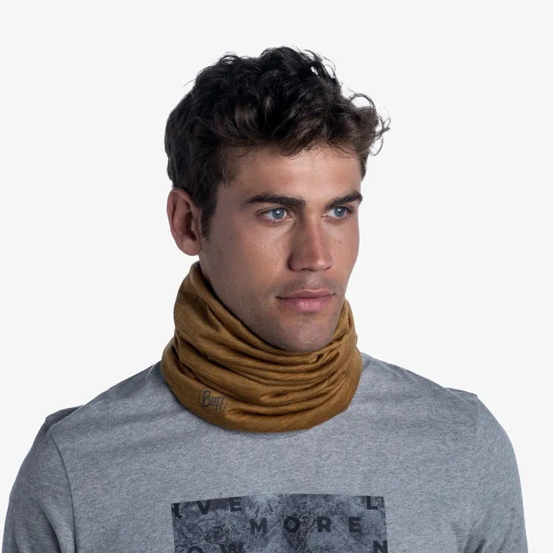 Buff Merino Lightweight Neckwear in Solid Mustard-8