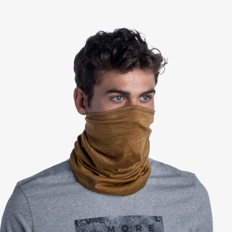 Buff Merino Lightweight Neckwear in Solid Mustard-5