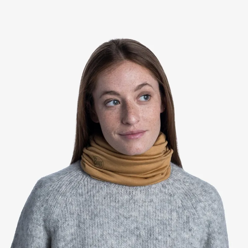 Buff Merino Lightweight Neckwear in Solid Mustard-2