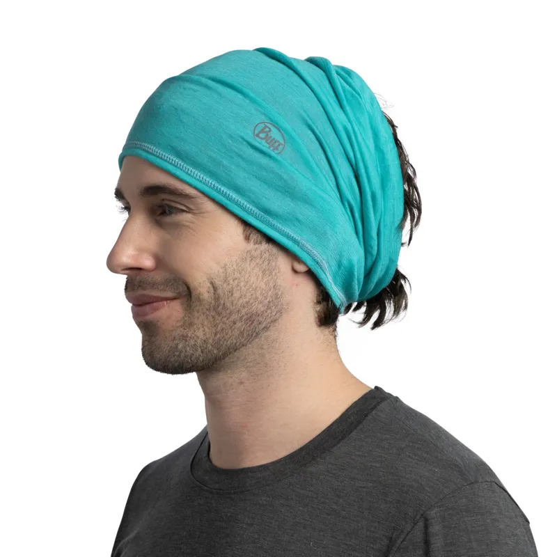 Buff Merino Lightweight Neckwear in Solid Sea Green-3