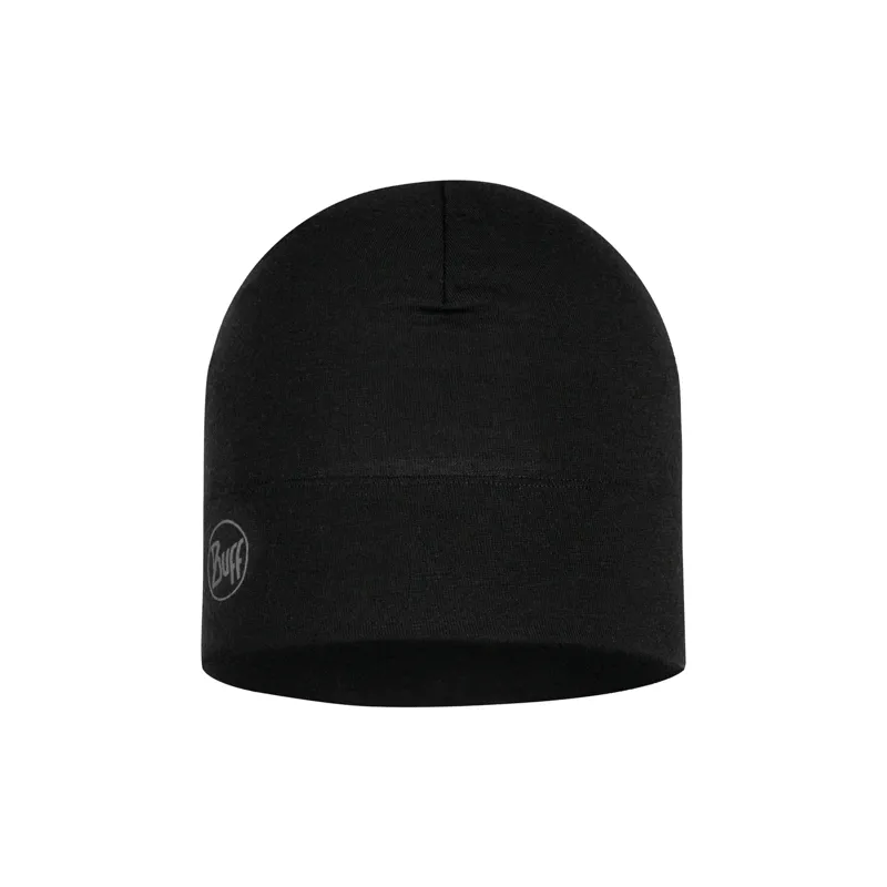 Buff Merino Midweight Beanie Solid Adult in Black