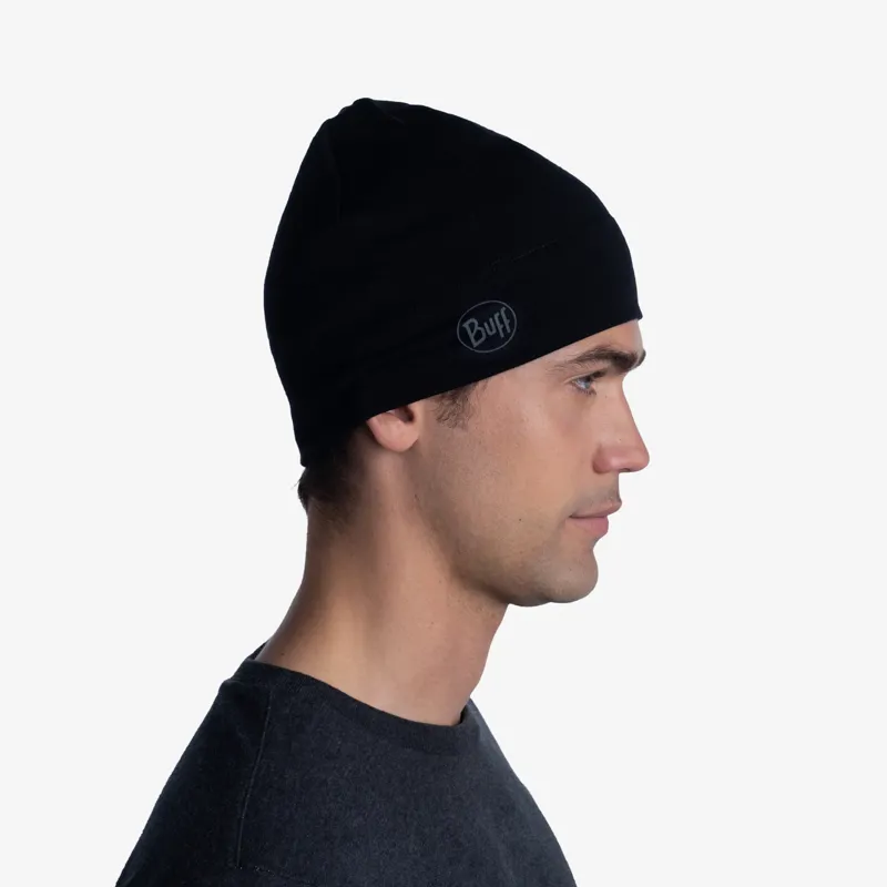 Buff Merino Midweight Beanie Solid Adult in Black-2