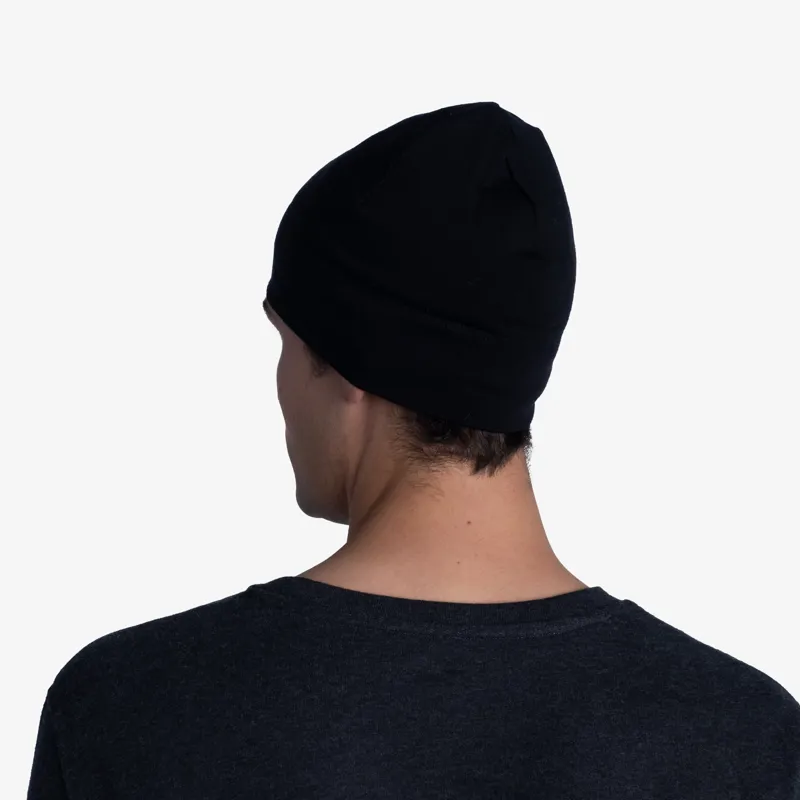 Buff Merino Midweight Beanie Solid Adult in Black-3