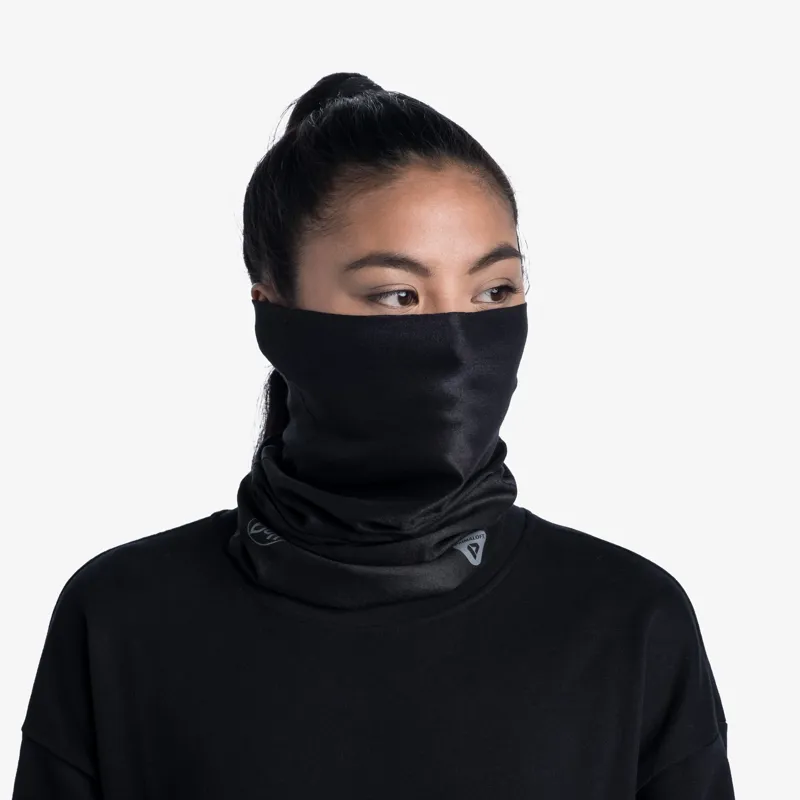 Buff Thermonet Neck Gaiter in Solid Black-3