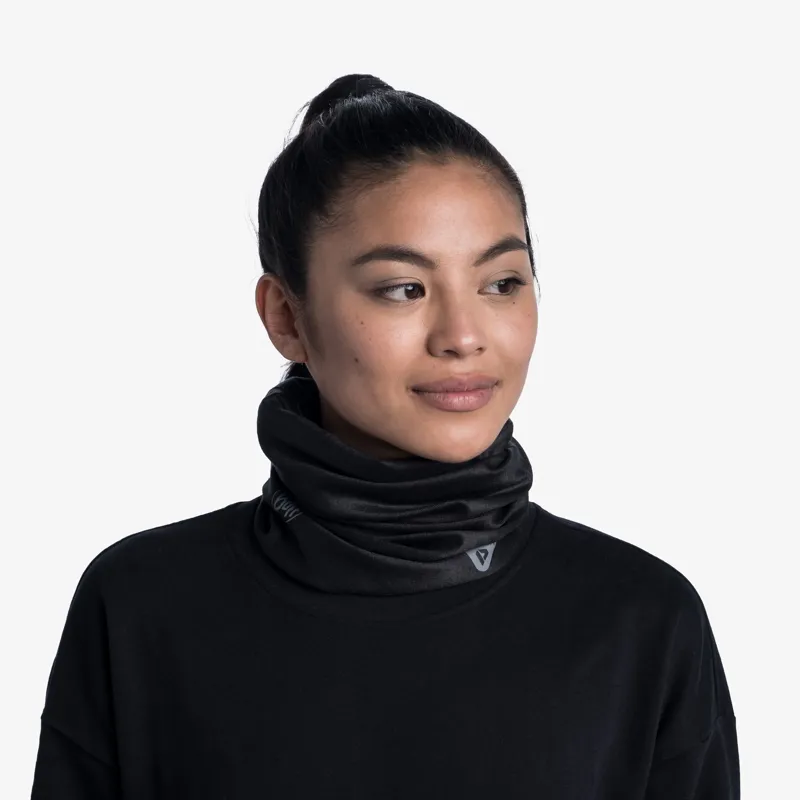 Buff Thermonet Neck Gaiter in Solid Black-2