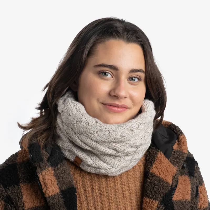 Buff Caryn Crimson Knitted and Fleece Neckwarmer Adult in Ecru-5
